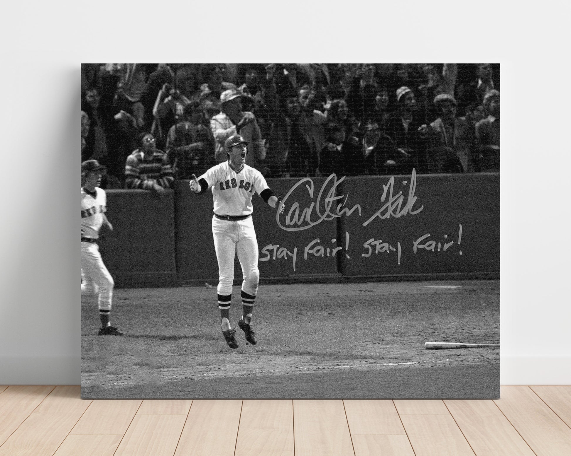 Carlton Fisk - Fenway Stay Fair Moment Baseball Wall Art 16x20 Unframed Print wall art print – Baseball Wall Art decor