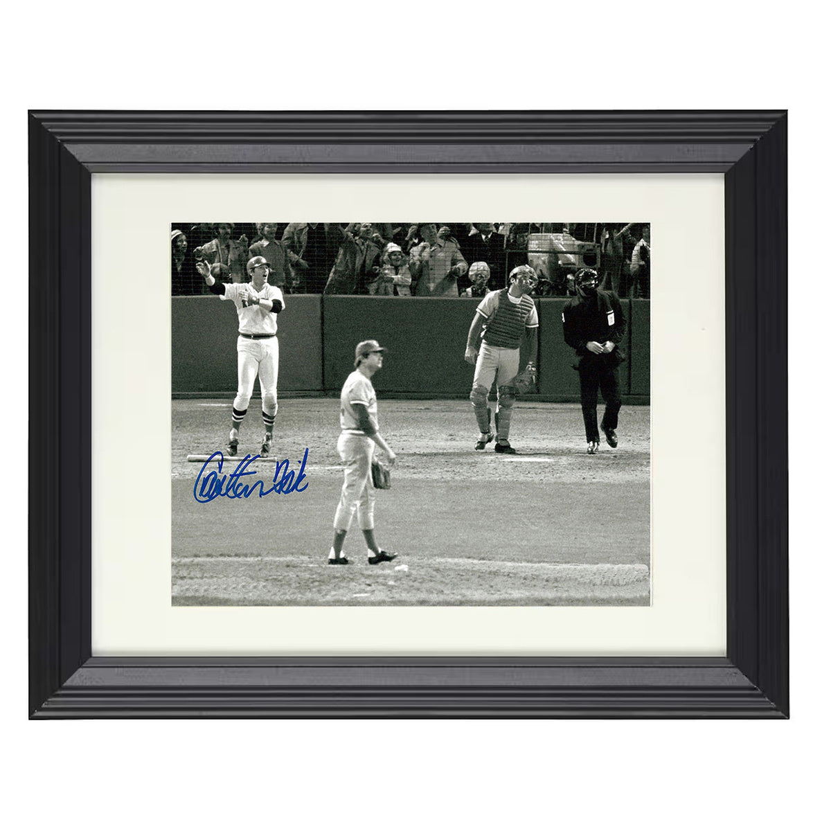 Carlton Fisk - Iconic Stay Fair Home Run 8x10 Beveled Frame baseball wall art