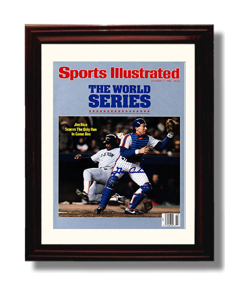 Carter Series - SI Series game action 1986 Baseball Wall Art 8x10 Beveled Frame wall art print – Baseball Wall Art decor