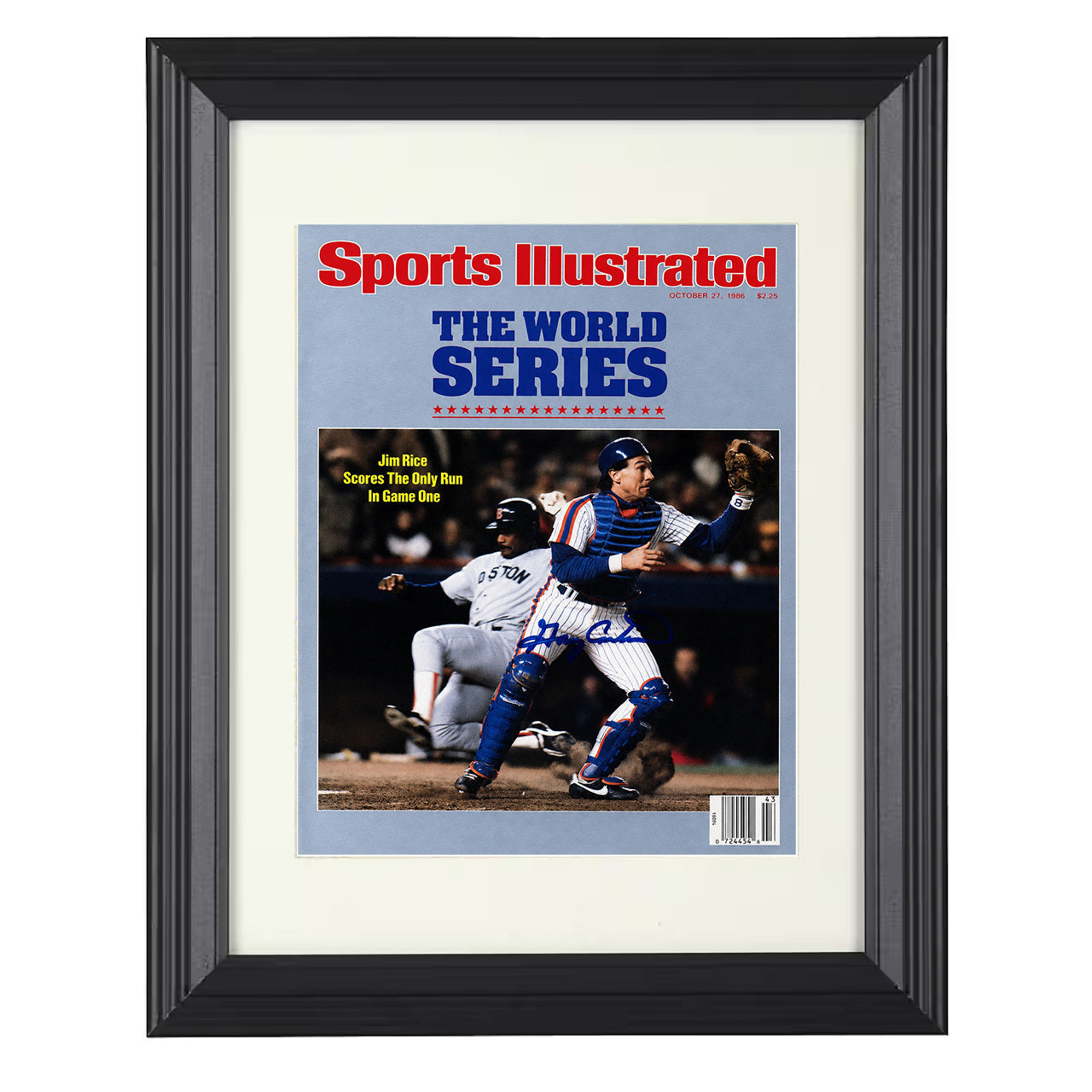 Carter Series - SI Series game action 1986 8x10 black beveled framed baseball wall art