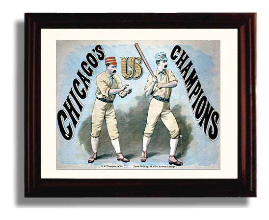 Chicago Champions - Historic Team Celebration Baseball Wall Art 8x10 Beveled Frame wall art print – Baseball Wall Art decor