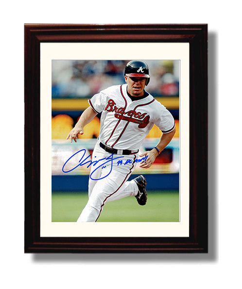 Chipper Jones - Atlanta baseball MVP third baseman Wall Art 8x10 Beveled Frame wall art print – Baseball Wall Art decor
