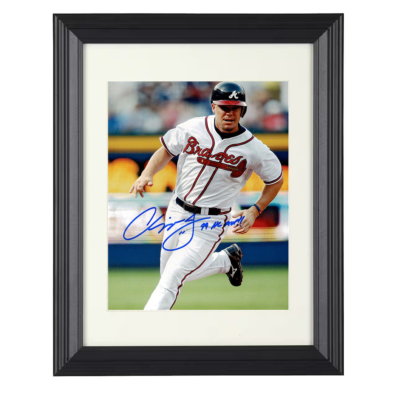 Chipper Jones - Atlanta baseball MVP third baseman 8x10 black beveled framed baseball wall art