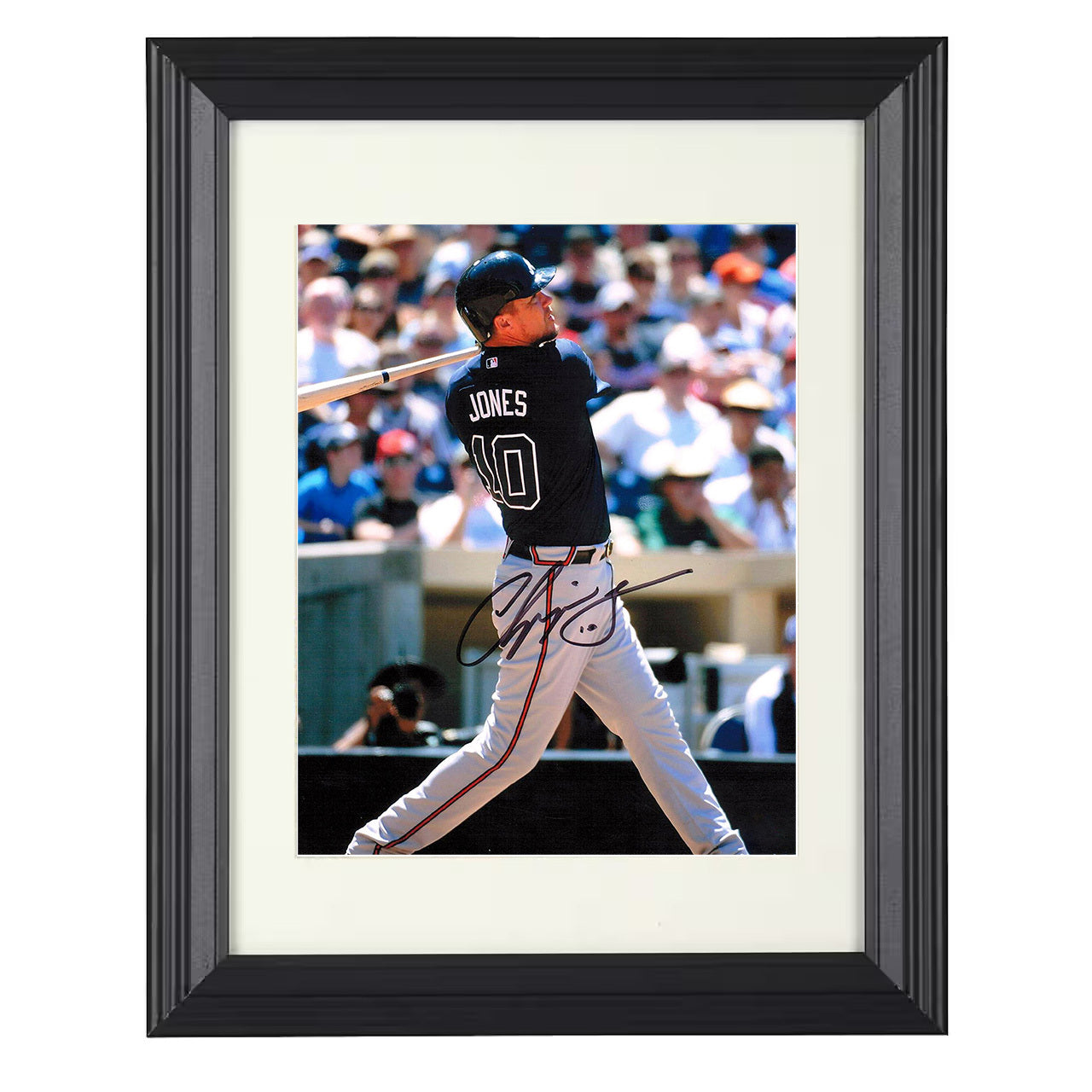 Chipper Jones - Atlanta baseball franchise cornerstone 8x10 black beveled framed baseball wall art
