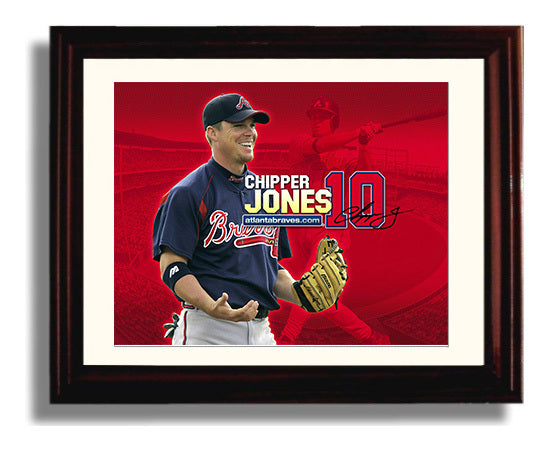Chipper Jones - Braves Hot Corner Legend Baseball Wall Art 8x10 Beveled Frame wall art print – Baseball Wall Art decor