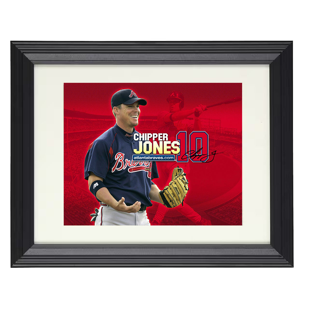 Chipper Jones - Braves Hot Corner Legend 8x10 black beveled framed baseball wall art