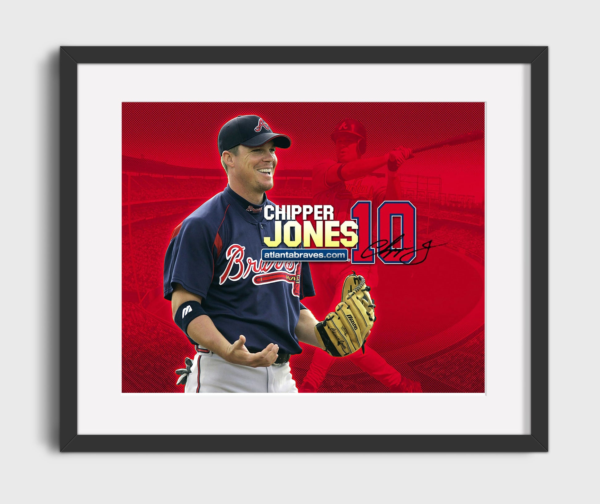 Chipper Jones - Braves Hot Corner Legend Baseball Wall Art 16x20 Gallery Frame wall art print – Baseball Wall Art decor