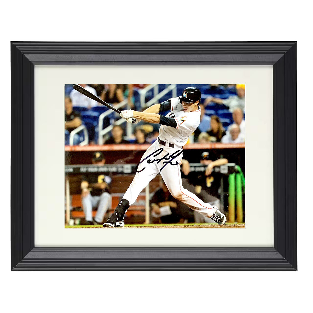 Christian Yelich - Power Swing Action 8x10 black beveled framed baseball wall art