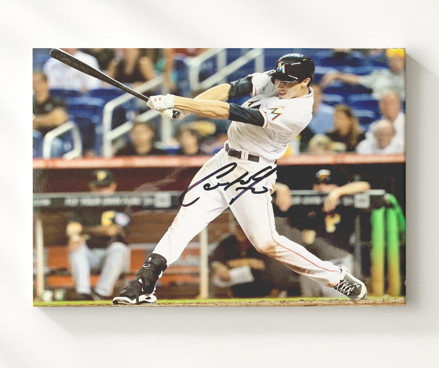 Christian Yelich - Power Swing Action Baseball Wall Art 20x24 Canvas wall art print – Baseball Wall Art decor