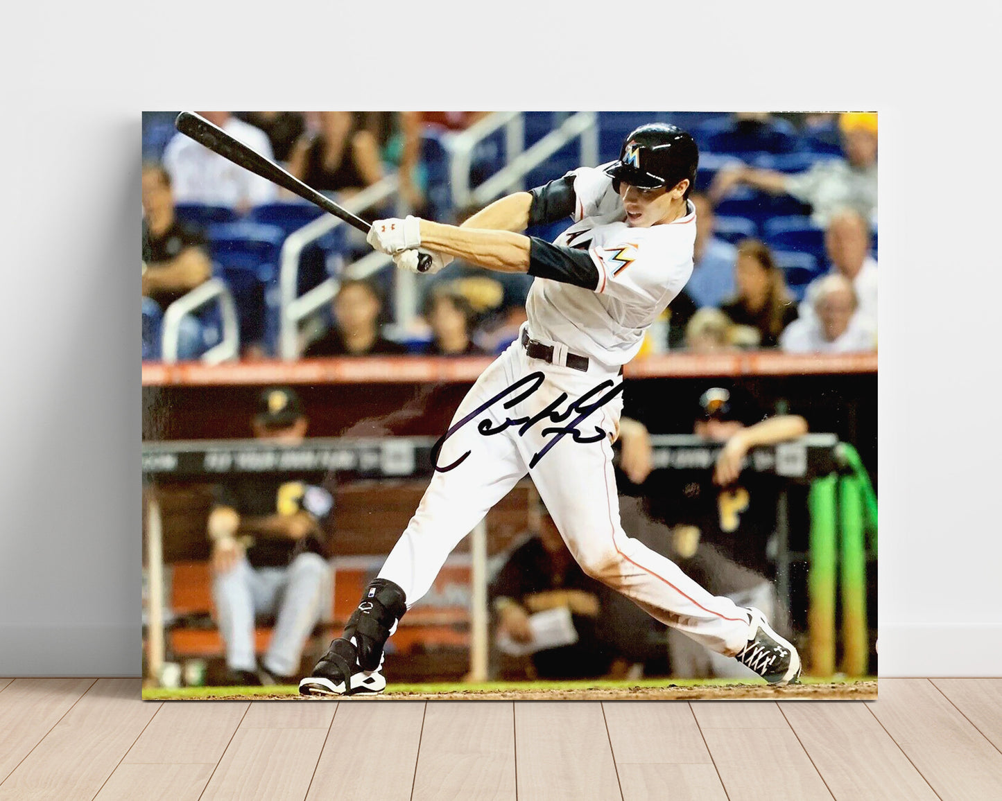 Christian Yelich - Power Swing Action Baseball Wall Art 16x20 Unframed Print wall art print – Baseball Wall Art decor