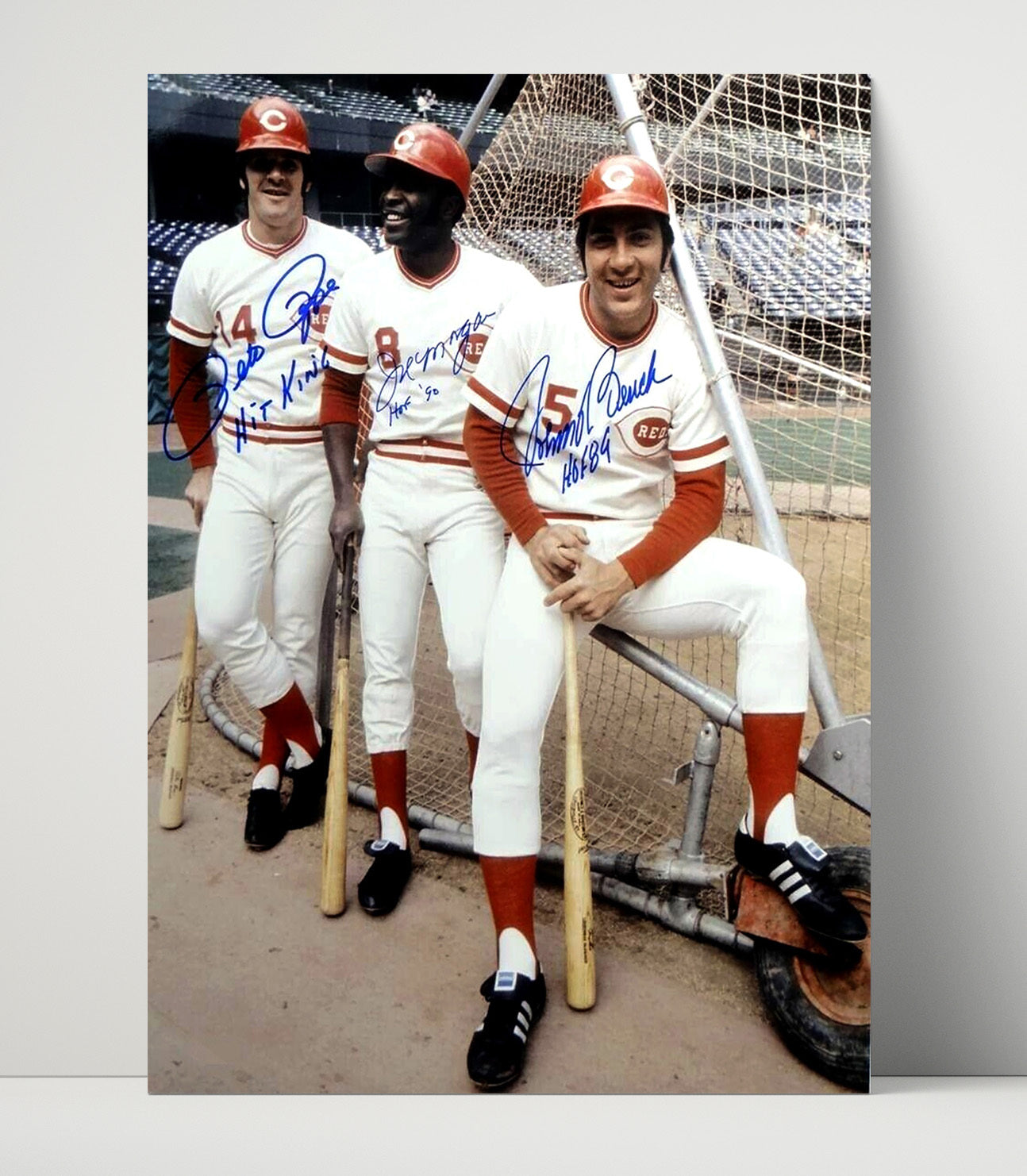 Cincinnati Legends Big Red Machine Trio Spotlight Baseball Wall Art 16x20 Unframed Print wall art print – Baseball Wall Art decor