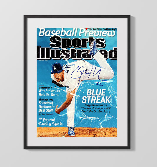 Clayton Kershaw - 2013 SI Cover Los Angeles Legend Blue Streak 8x10 Canvas baseball wall art