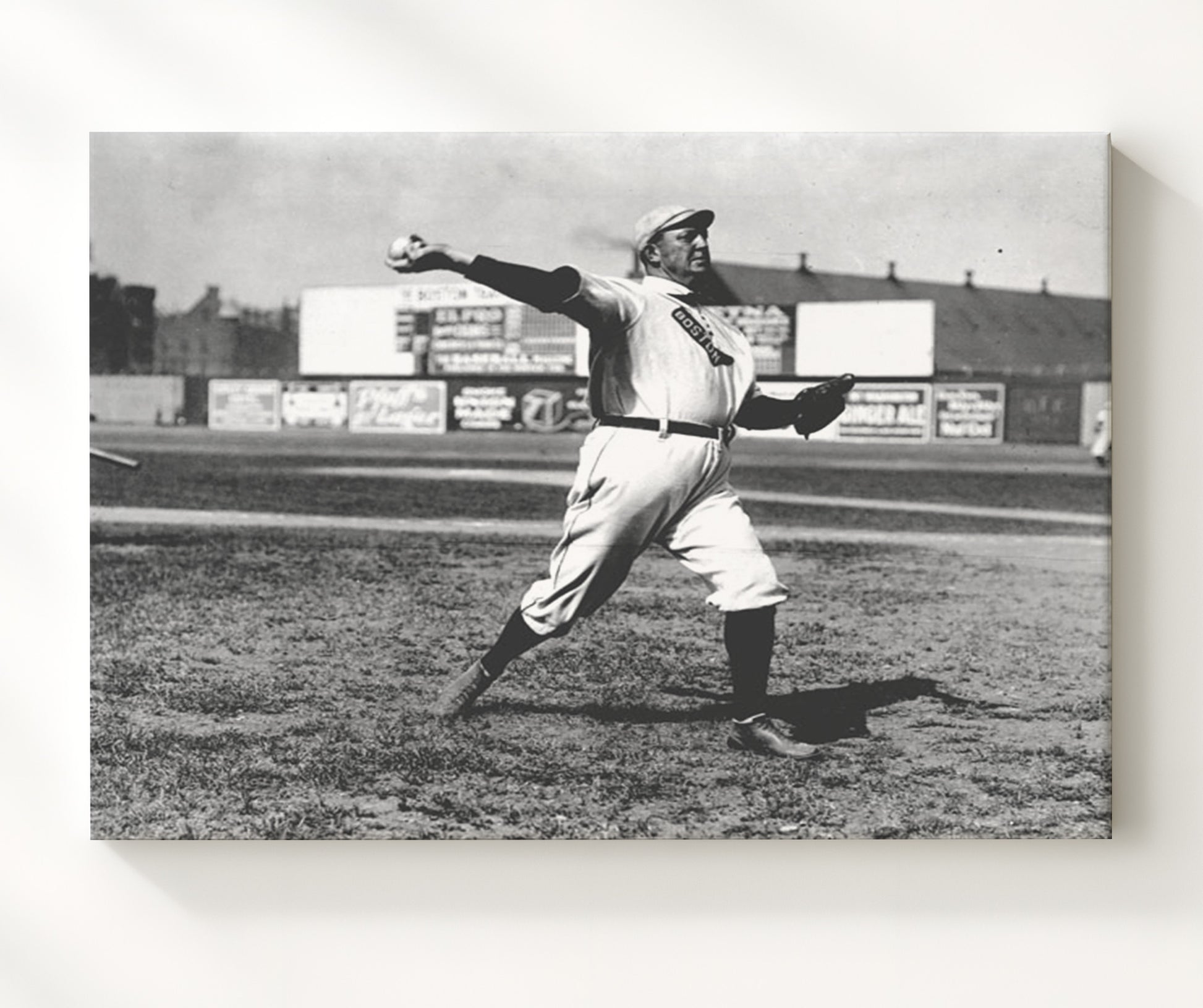 Cy Young - Vintage Pitching Landscape Baseball Wall Art 20x24 Canvas wall art print – Baseball Wall Art decor