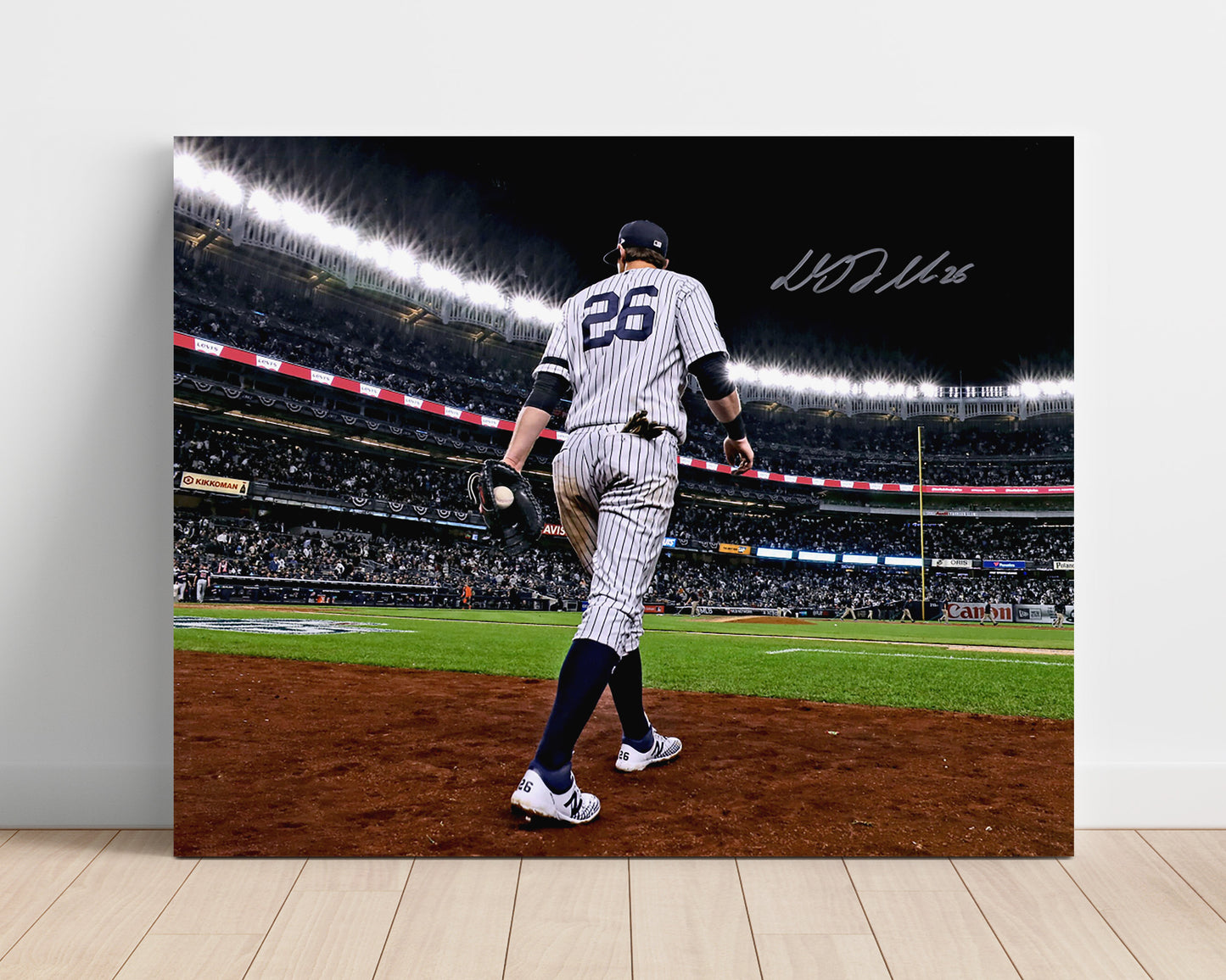 DJ LeMahieu - Signed Game Action Baseball Wall Art 16x20 Unframed Print wall art print – Baseball Wall Art decor
