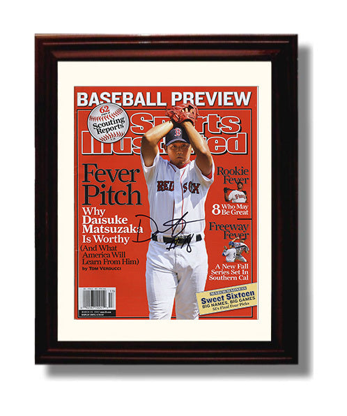 Daisuke Matsuzaka - Boston baseball international ace SI cover Wall Art 8x10 Beveled Frame wall art print – Baseball Wall Art decor