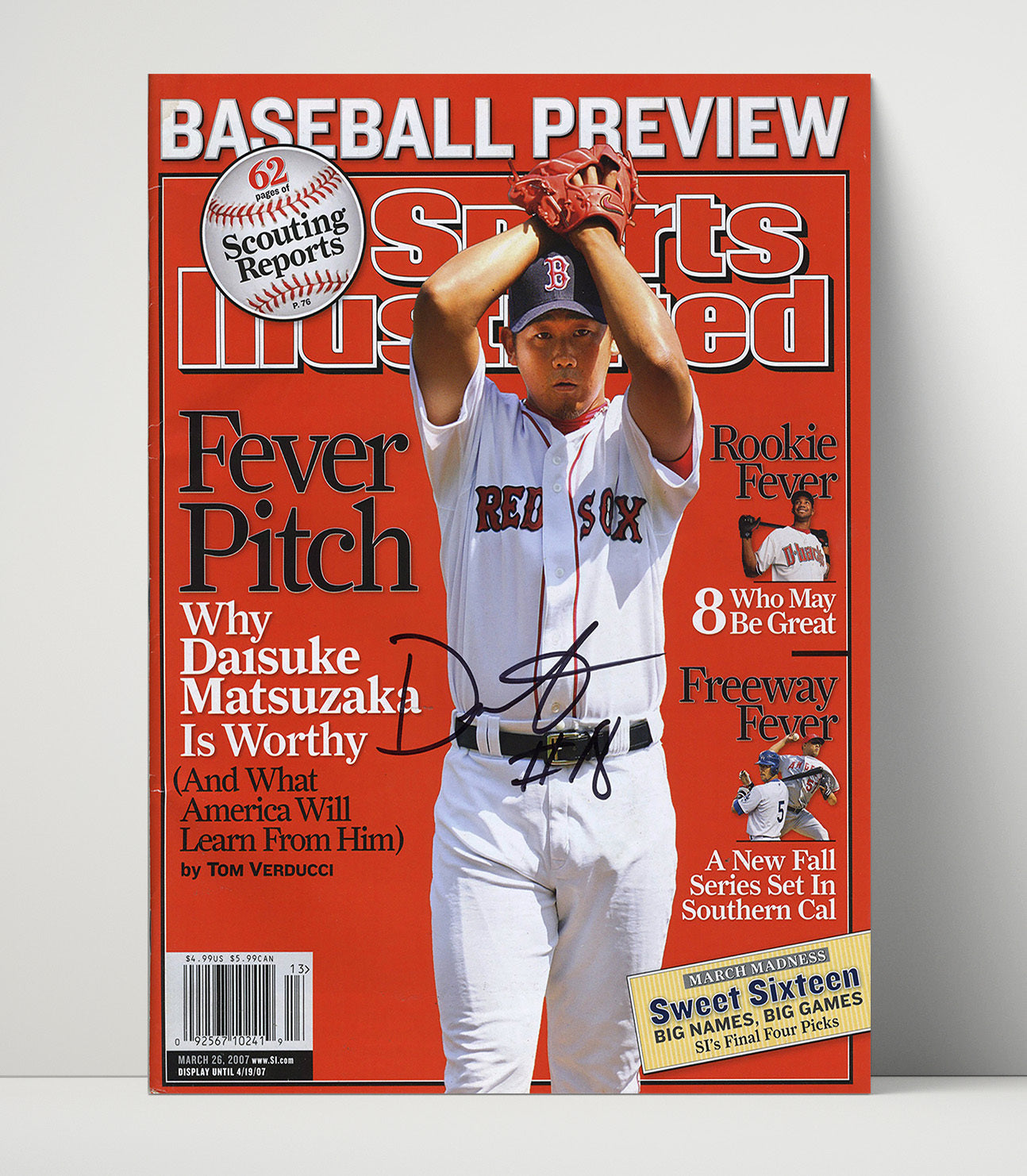 Daisuke Matsuzaka - Boston baseball international ace SI cover Wall Art 16x20 Unframed Print wall art print – Baseball Wall Art decor