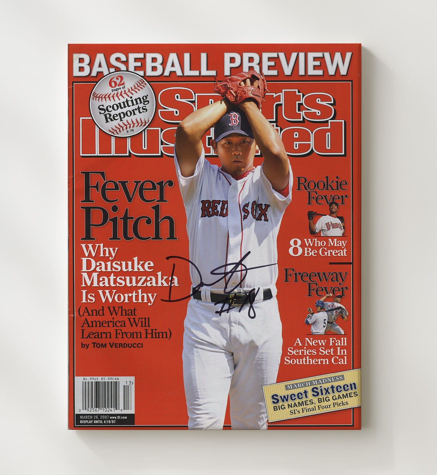 Daisuke Matsuzaka - Boston baseball international ace SI cover Wall Art 20x24 Canvas wall art print – Baseball Wall Art decor
