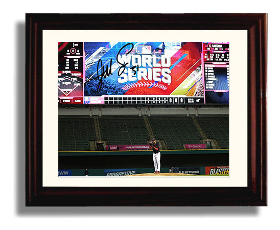 Danny Salazar - Series Scoreboard Backdrop Baseball Wall Art 8x10 Beveled Frame wall art print – Baseball Wall Art decor