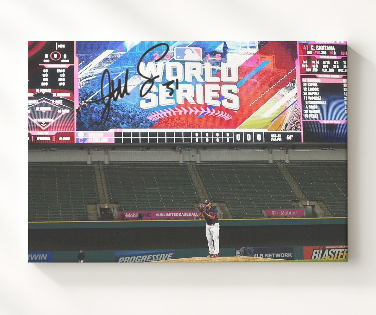 Danny Salazar - Series Scoreboard Backdrop Baseball Wall Art 20x24 Canvas wall art print – Baseball Wall Art decor
