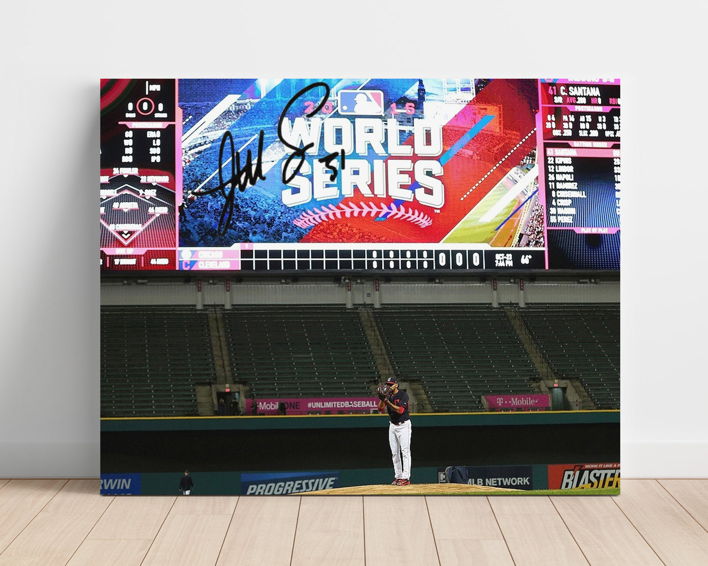 Danny Salazar - Series Scoreboard Backdrop Baseball Wall Art 16x20 Unframed Print wall art print – Baseball Wall Art decor