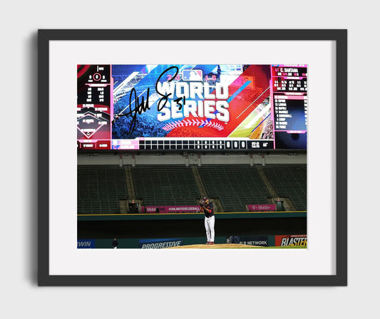Danny Salazar - Series Scoreboard Backdrop 8x10 Canvas baseball wall art