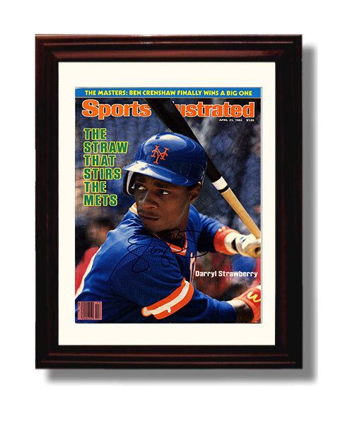 Darryl Strawberry - Batting Stance 1984 SI Cover Spotlight Baseball Wall Art 8x10 Beveled Frame wall art print – Baseball Wall Art decor