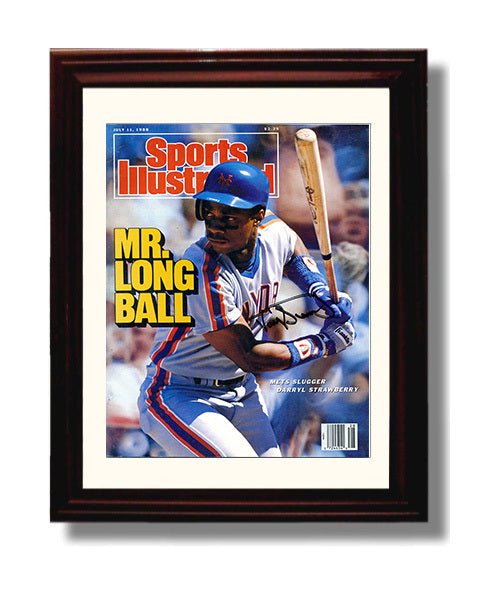 Darryl Strawberry - New York Baseball Slugger 1988 SI Cover Wall Art 8x10 Beveled Frame wall art print – Baseball Wall Art decor