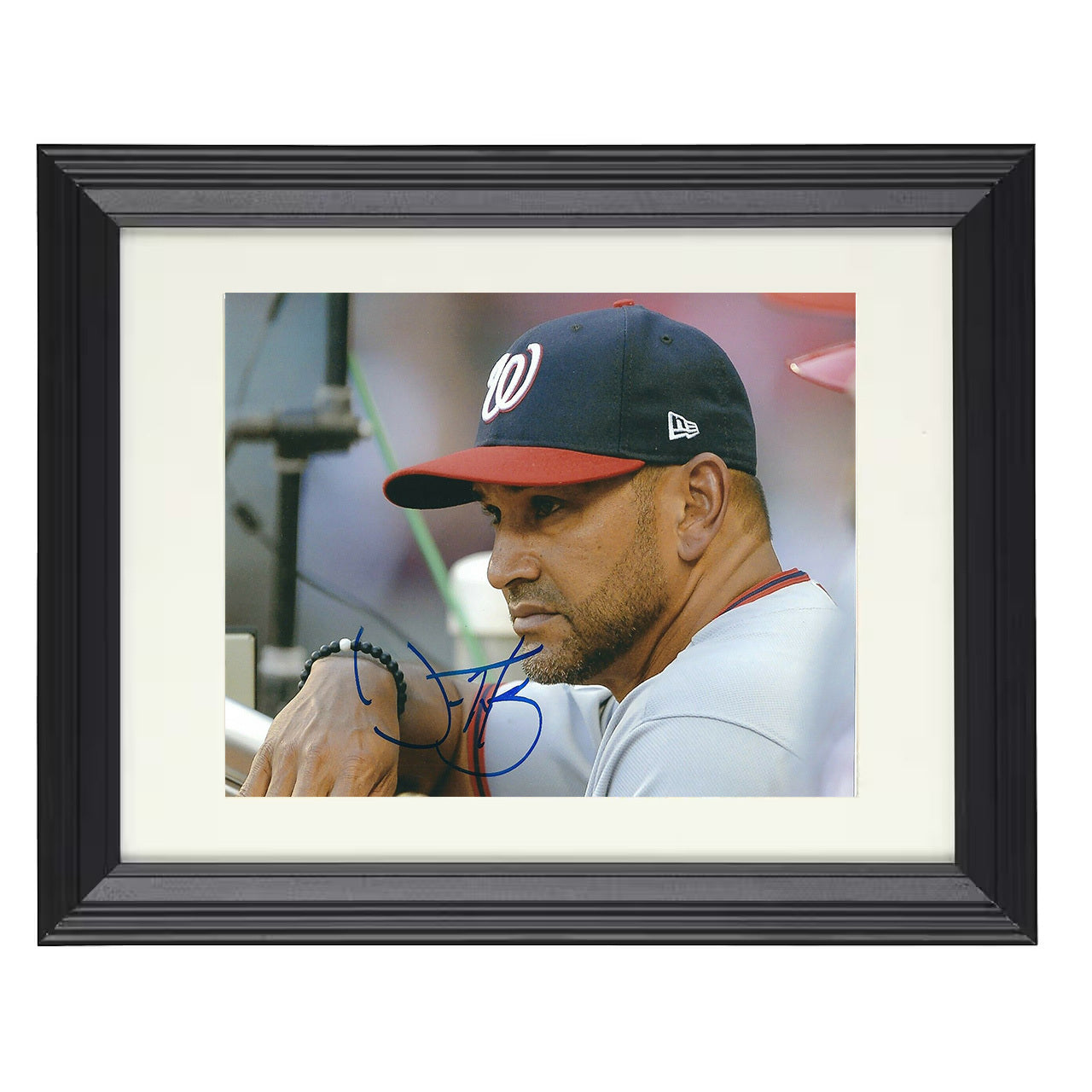 Dave Martinez - Dugout Landscape 8x10 black beveled framed baseball wall art