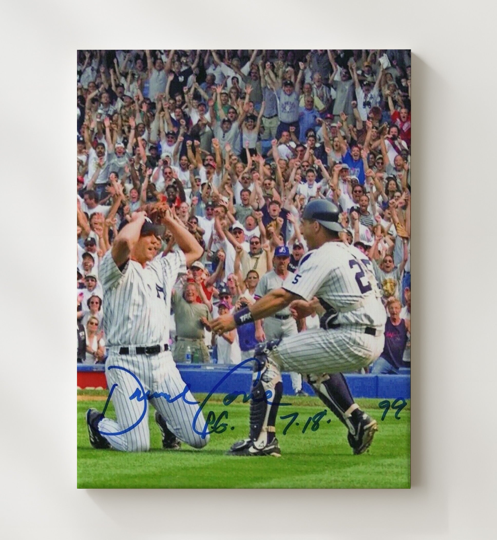 David Cone - New York Baseball Perfect Game 1999 Wall Art 20x24 Canvas wall art print – Baseball Wall Art decor