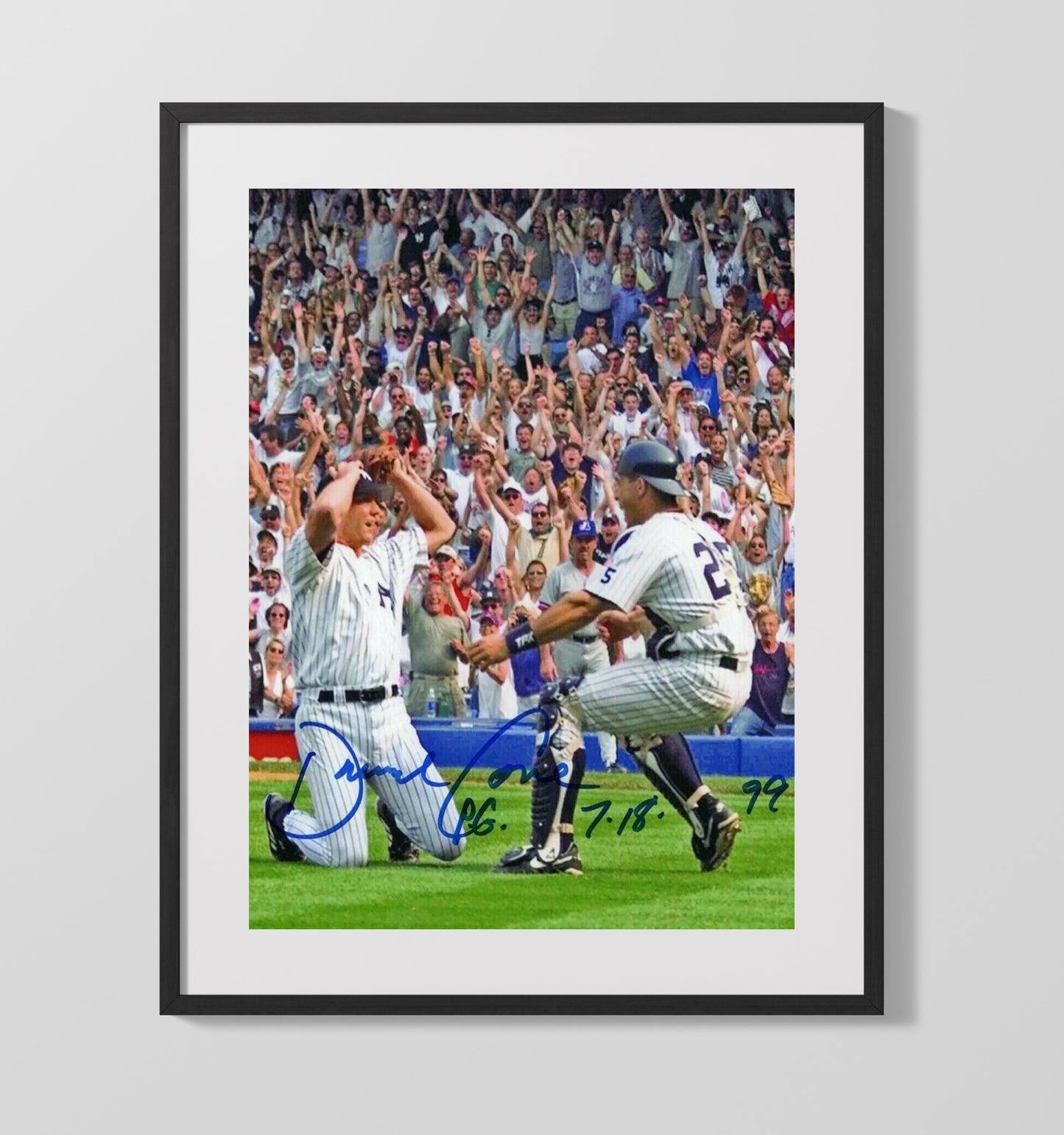 David Cone - New York Baseball Perfect Game 1999 Wall Art 16x20 Gallery Frame wall art print – Baseball Wall Art decor