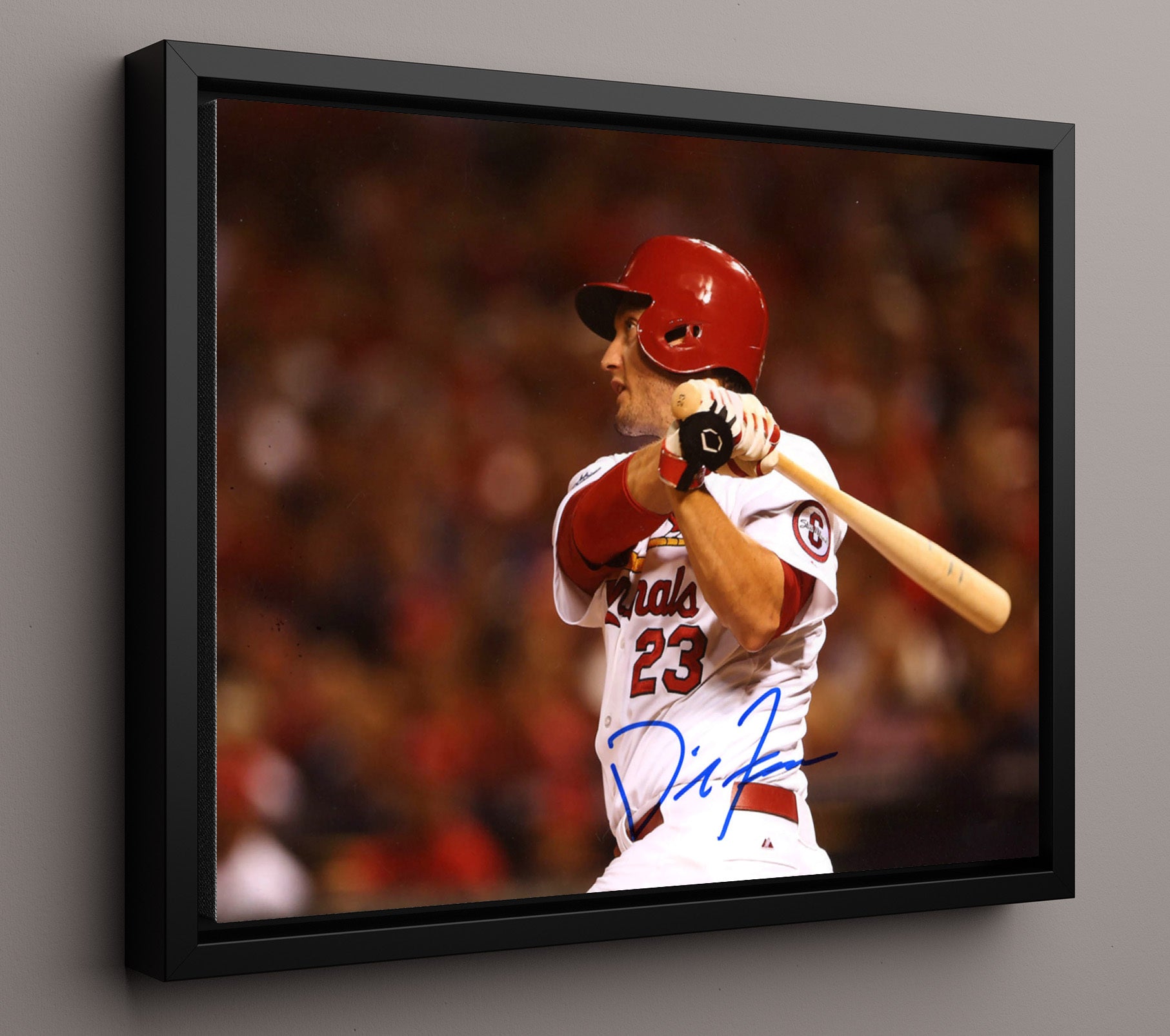 David Freese - Series Clutch Swing Baseball Wall Art 16x20 Framed Canvas wall art print – Baseball Wall Art decor