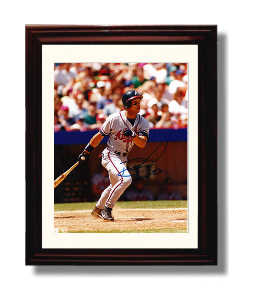 David Justice - Braves Follow Through Signed Baseball Wall Art 8x10 Beveled Frame wall art print – Baseball Wall Art decor