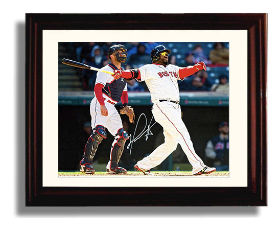 David Ortiz - Home Run Follow Through Baseball Wall Art 8x10 Beveled Frame wall art print – Baseball Wall Art decor