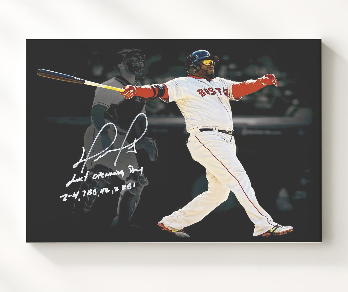 David Ortiz - Last Opening Day Swing Baseball Wall Art 20x24 Canvas wall art print – Baseball Wall Art decor