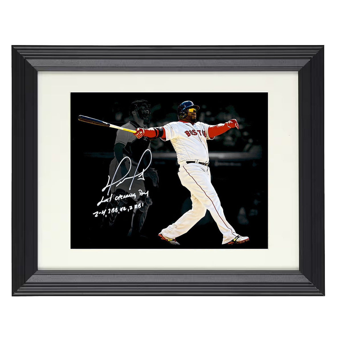 David Ortiz - Last Opening Day Swing 8x10 Beveled Frame baseball wall art