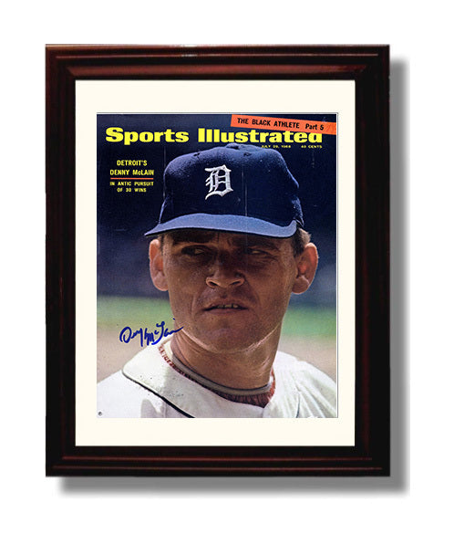 Denny McLain - Detroit Baseball 1968 SI Cover Wall Art 8x10 Beveled Frame wall art print – Baseball Wall Art decor