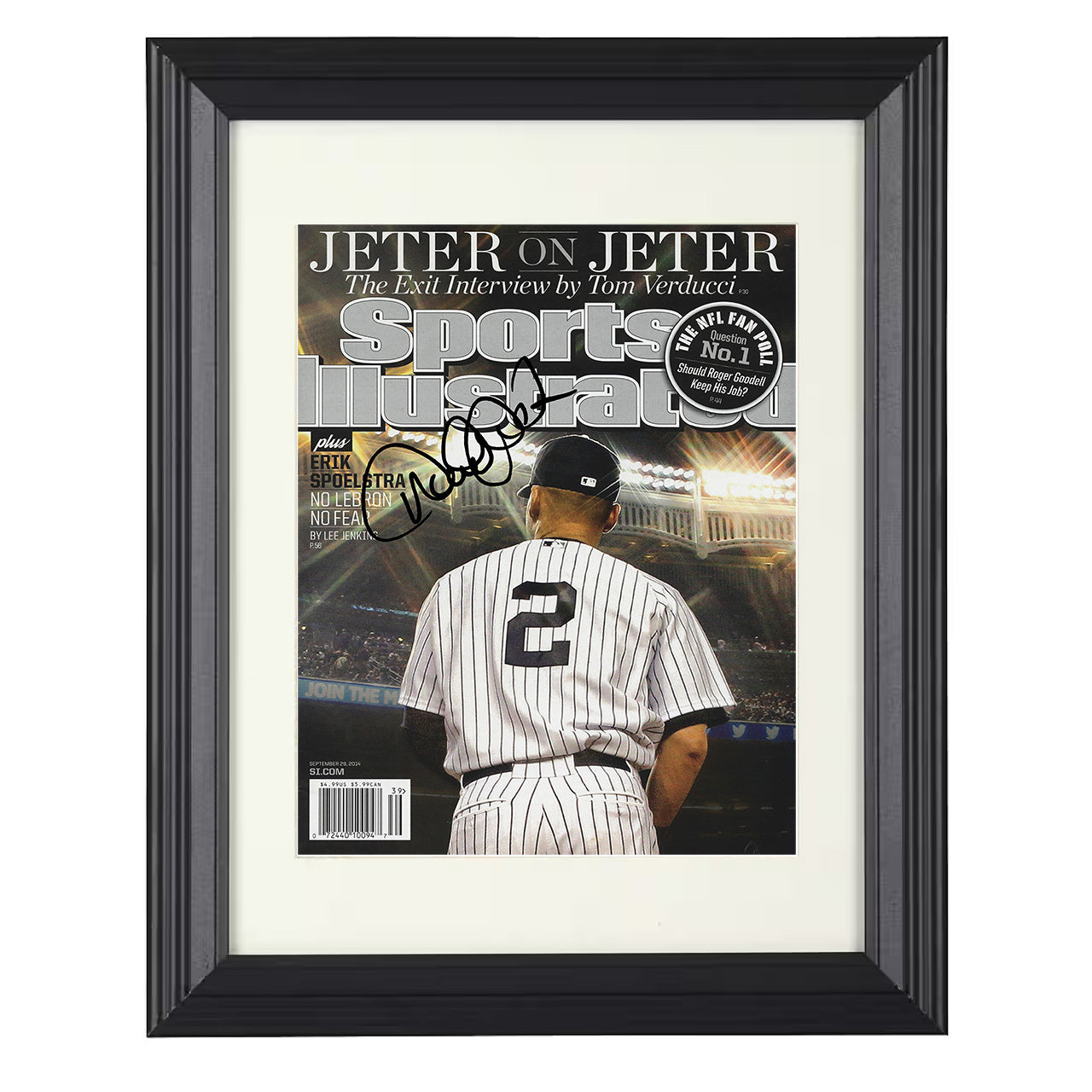 Derek Jeter - Exit Interview SI Cover 2014 8x10 black beveled framed baseball wall art