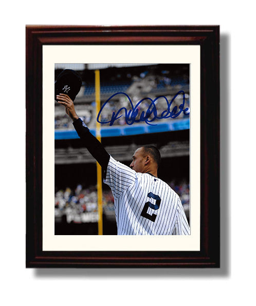 Derek Jeter - New York Baseball Captain Acknowledging Crowd Wall Art 8x10 Beveled Frame wall art print – Baseball Wall Art decor