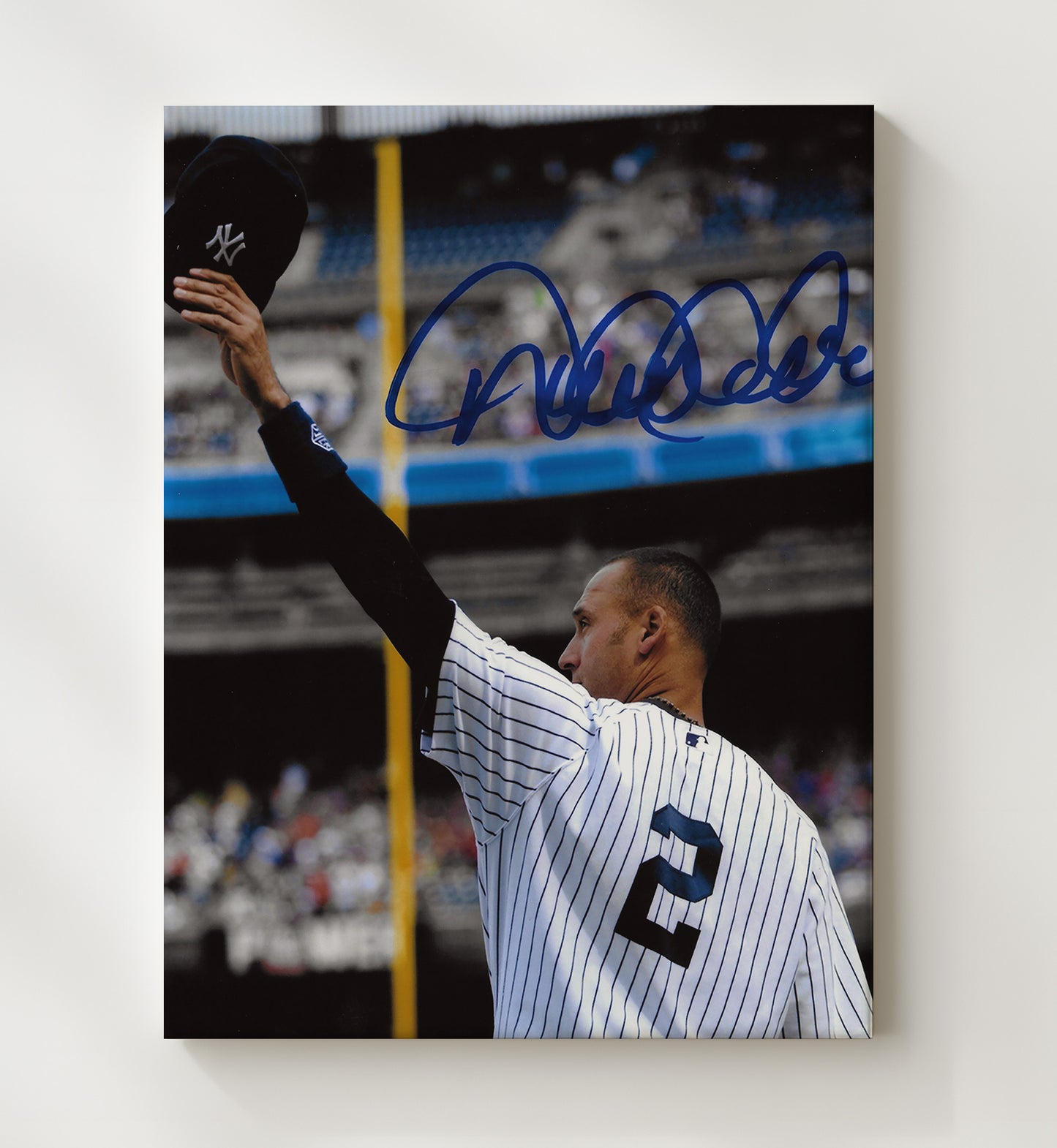 Derek Jeter - New York Baseball Captain Acknowledging Crowd Wall Art 20x24 Canvas wall art print – Baseball Wall Art decor