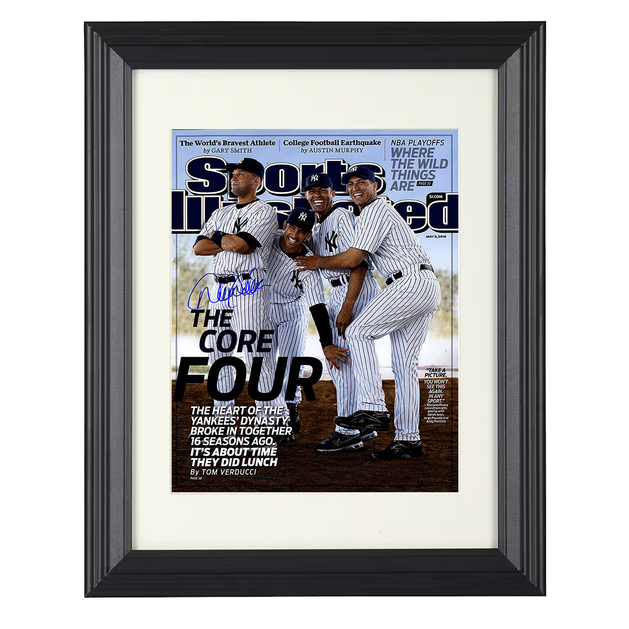 Derek Jeter - New York Baseball Core Four SI Cover 2010 8x10 black beveled framed baseball wall art