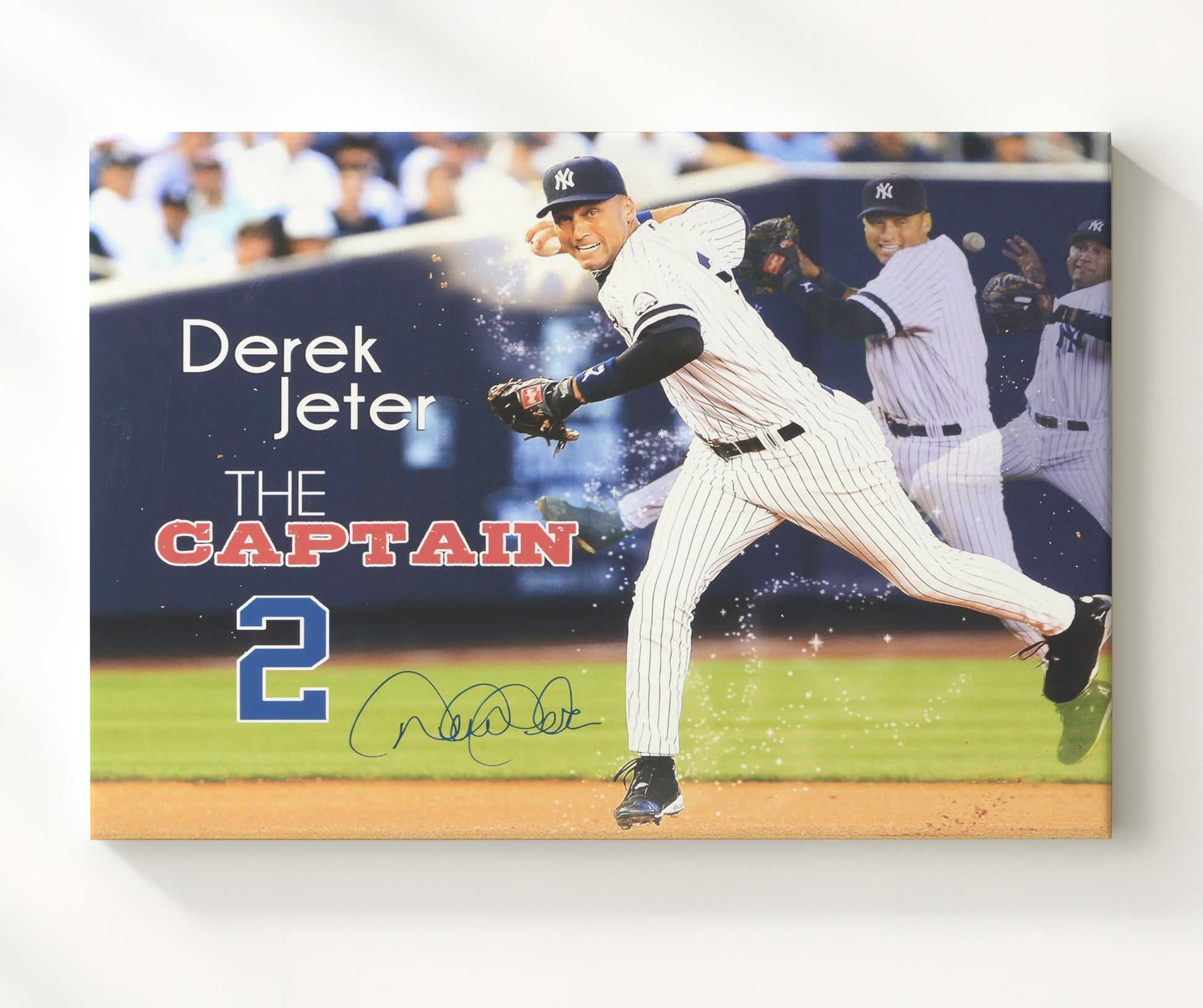 Derek Jeter - Throwing From Shortstop Baseball Wall Art 20x24 Canvas wall art print – Baseball Wall Art decor