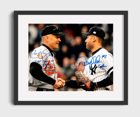 Derek Jeter and Cal Ripken Jr - Farewell Handshake 8x10 Canvas baseball wall art