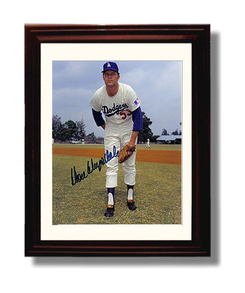Don Drysdale - Los Angeles Baseball Hall of Fame Pitcher Wall Art 8x10 Beveled Frame wall art print – Baseball Wall Art decor