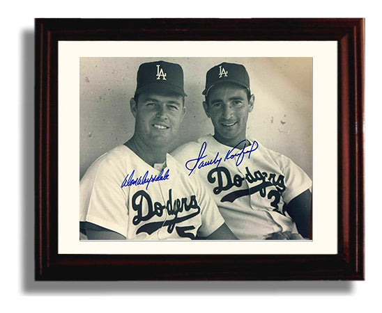 Don Drysdale and Sandy Koufax - Dodger Greats Landscape Baseball Wall Art 8x10 Beveled Frame wall art print – Baseball Wall Art decor
