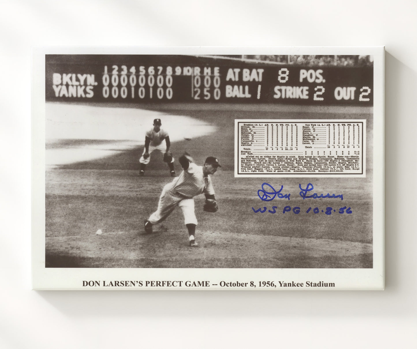 Don Larsen - Perfect Game Series Baseball Wall Art 20x24 Canvas wall art print – Baseball Wall Art decor