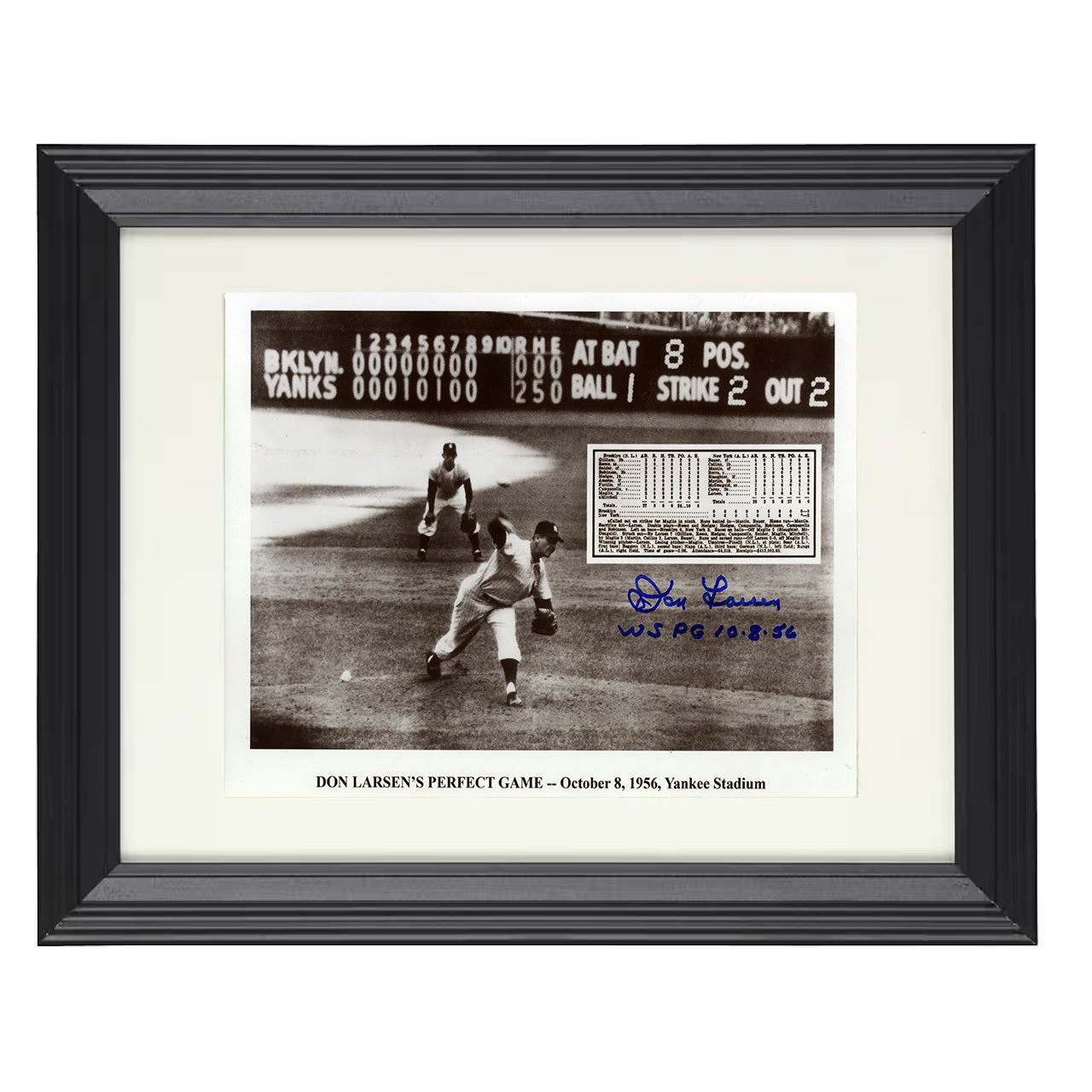 Don Larsen - Perfect Game Series 8x10 black beveled framed baseball wall art