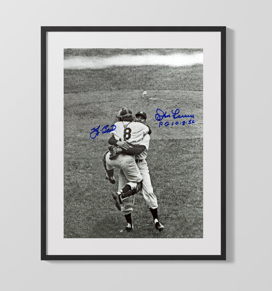 Don Larsen and Yogi Berra - New York Baseball Perfect Game Celebration 1956 8x10 Canvas baseball wall art