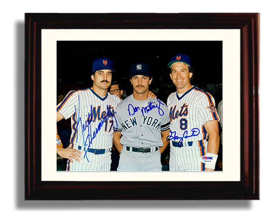 Don Mattingly and Gary Carter and Keith Hernandez - New Yorks Finest Baseball Wall Art 8x10 Beveled Frame wall art print – Baseball Wall Art decor