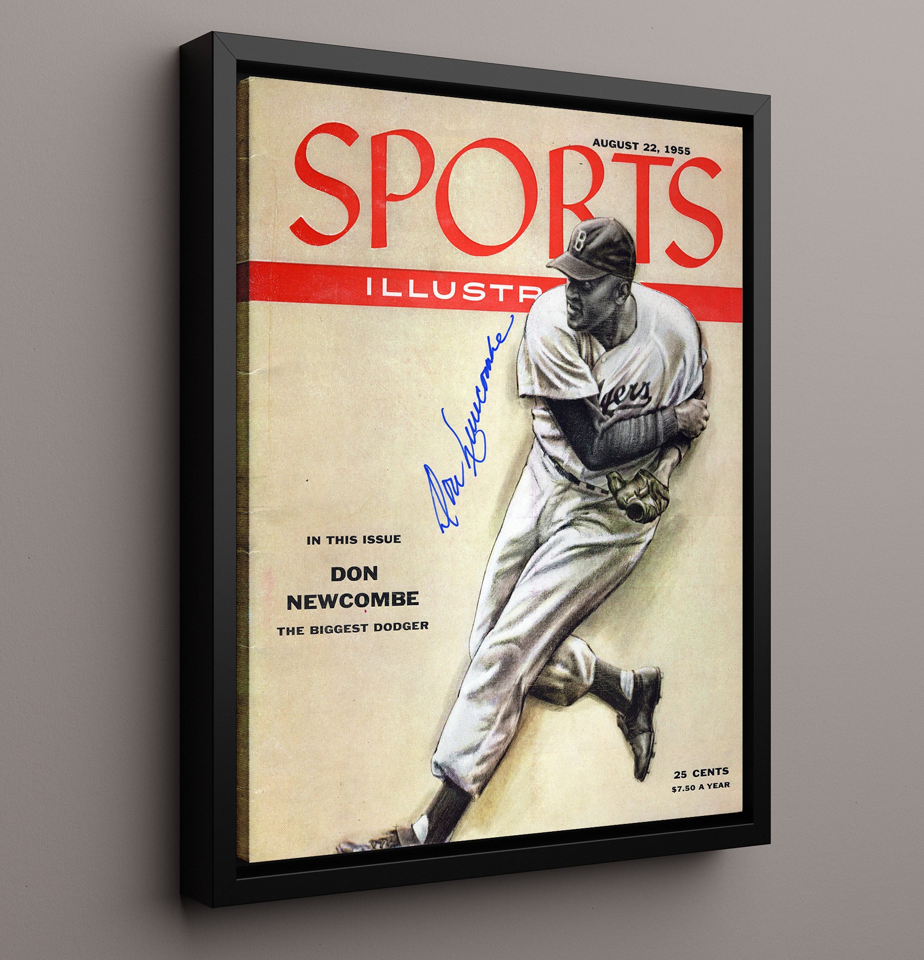 Don Newcombe - 1955 SI Cover Baseball Wall Art 16x20 Framed Canvas wall art print – Baseball Wall Art decor