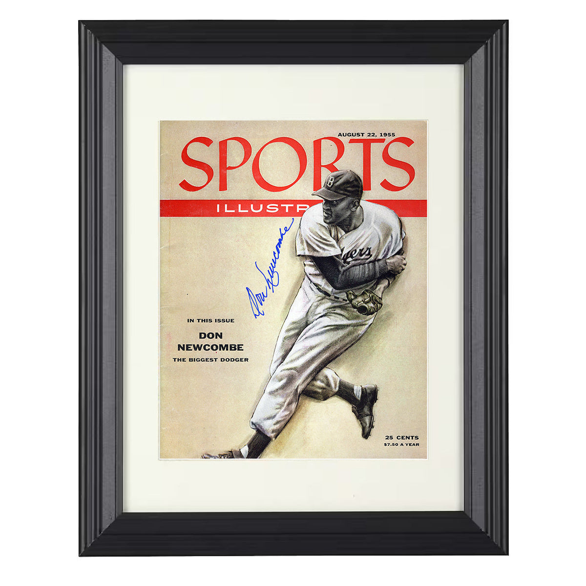 Don Newcombe - 1955 SI Cover 8x10 Beveled Frame baseball wall art